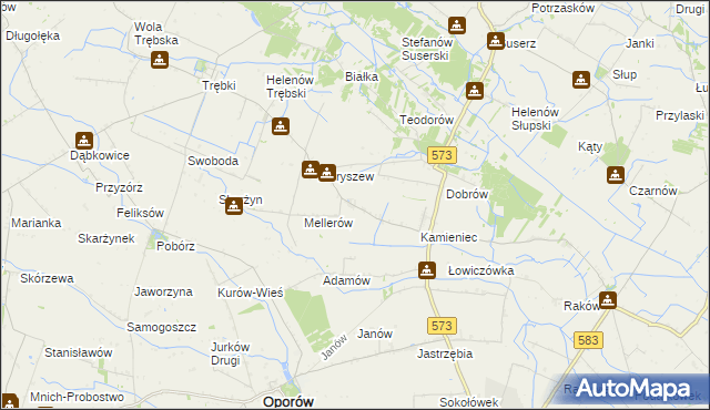 mapa Kaźmierków, Kaźmierków na mapie Targeo