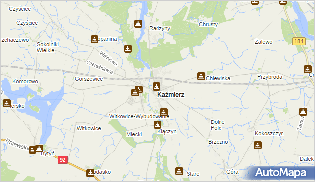mapa Kaźmierz, Kaźmierz na mapie Targeo