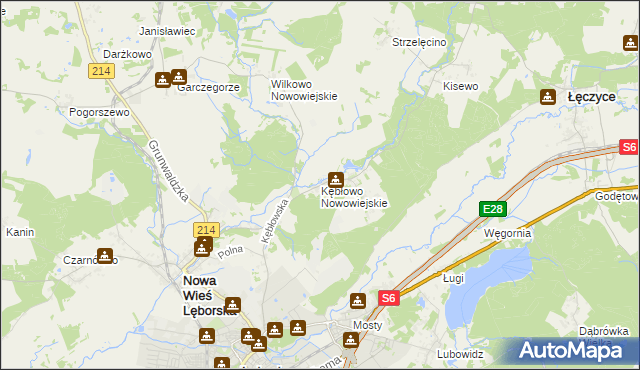 mapa Kębłowo Nowowiejskie, Kębłowo Nowowiejskie na mapie Targeo