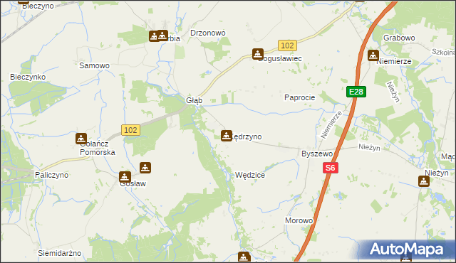 mapa Kędrzyno, Kędrzyno na mapie Targeo