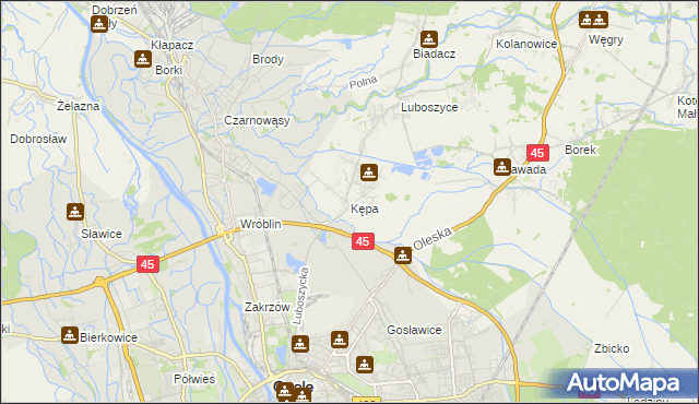 mapa Kępa gmina Łubniany, Kępa gmina Łubniany na mapie Targeo