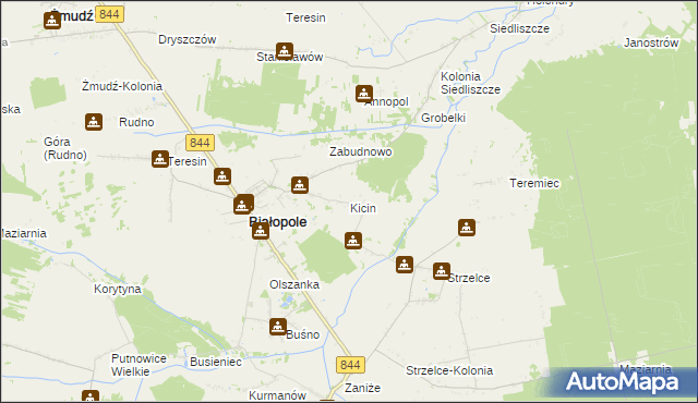 mapa Kicin gmina Białopole, Kicin gmina Białopole na mapie Targeo