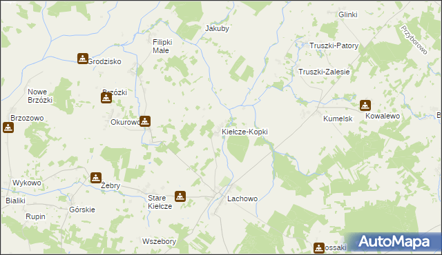 mapa Kiełcze-Kopki, Kiełcze-Kopki na mapie Targeo