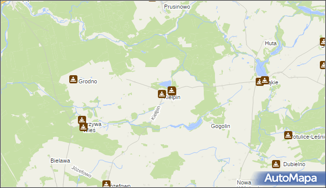 mapa Kiełpin gmina Lipka, Kiełpin gmina Lipka na mapie Targeo