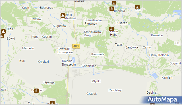 mapa Kieruzele, Kieruzele na mapie Targeo