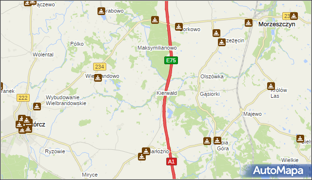 mapa Kierwałd, Kierwałd na mapie Targeo