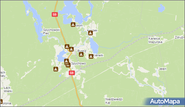 mapa Kierwik, Kierwik na mapie Targeo