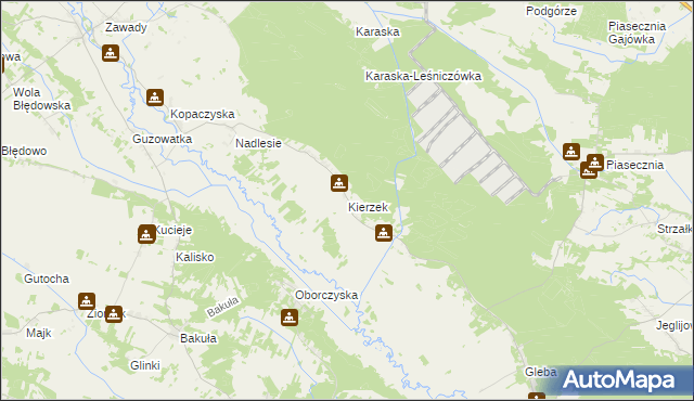 mapa Kierzek gmina Kadzidło, Kierzek gmina Kadzidło na mapie Targeo
