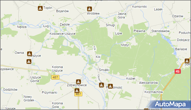 mapa Kik, Kik na mapie Targeo