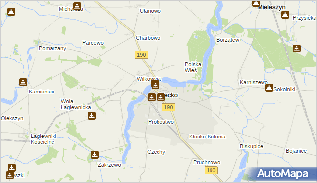mapa Kłecko, Kłecko na mapie Targeo