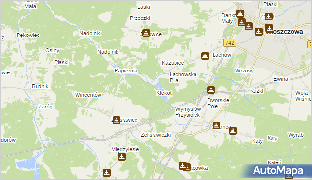 mapa Klekot, Klekot na mapie Targeo