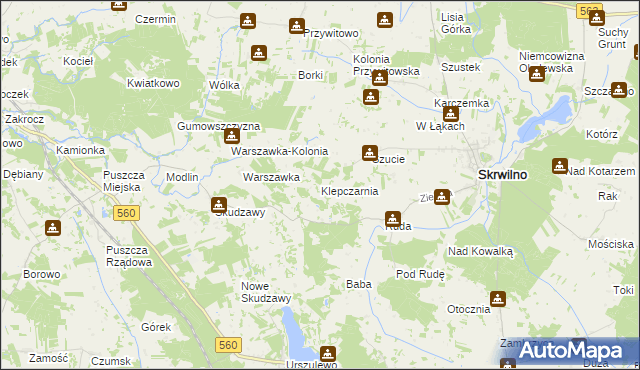 mapa Klepczarnia, Klepczarnia na mapie Targeo