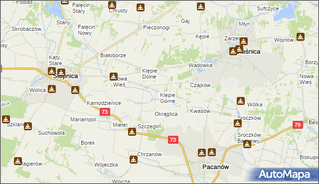 mapa Klępie Górne, Klępie Górne na mapie Targeo