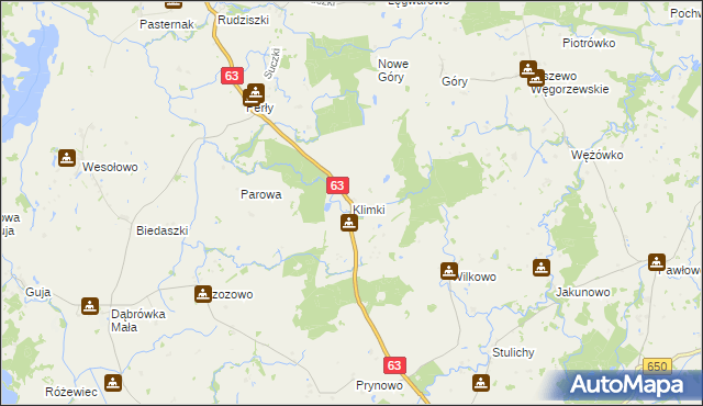 mapa Klimki gmina Węgorzewo, Klimki gmina Węgorzewo na mapie Targeo