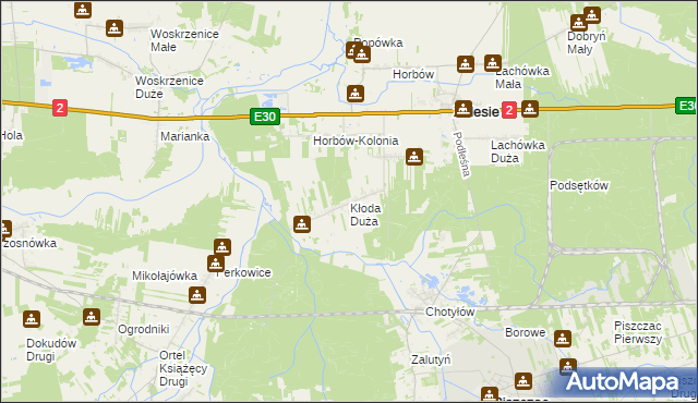 mapa Kłoda Duża, Kłoda Duża na mapie Targeo