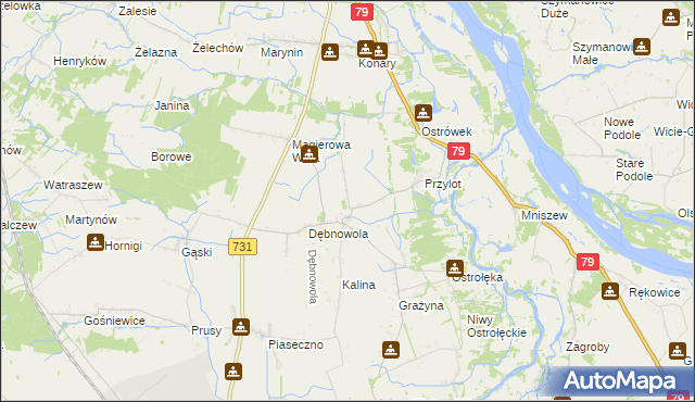 mapa Klonowa Wola, Klonowa Wola na mapie Targeo