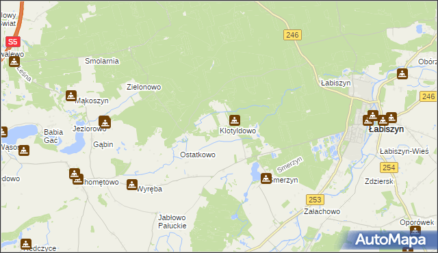 mapa Klotyldowo, Klotyldowo na mapie Targeo
