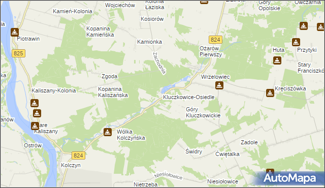 mapa Kluczkowice-Osiedle, Kluczkowice-Osiedle na mapie Targeo