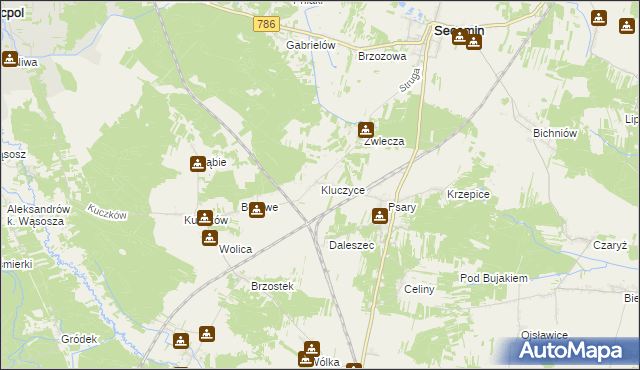 mapa Kluczyce, Kluczyce na mapie Targeo