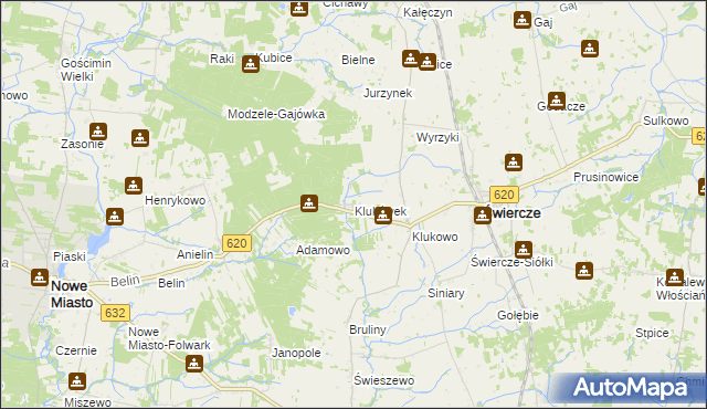 mapa Klukówek, Klukówek na mapie Targeo