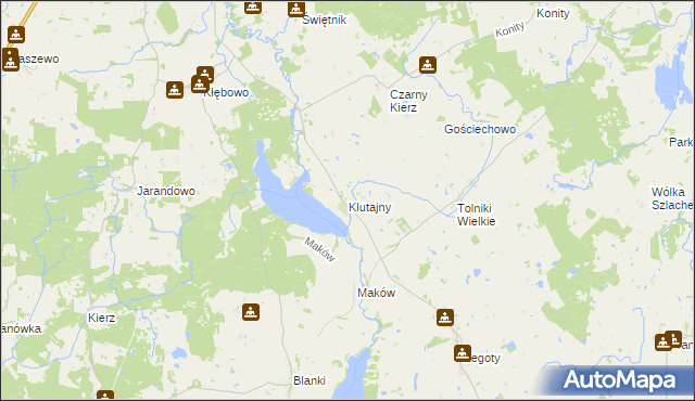mapa Klutajny, Klutajny na mapie Targeo