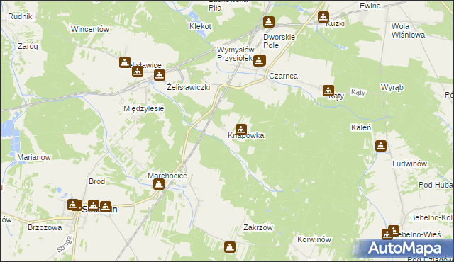 mapa Knapówka gmina Włoszczowa, Knapówka gmina Włoszczowa na mapie Targeo