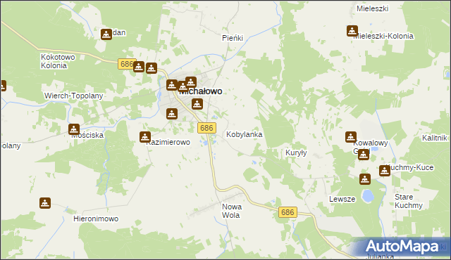 mapa Kobylanka gmina Michałowo, Kobylanka gmina Michałowo na mapie Targeo