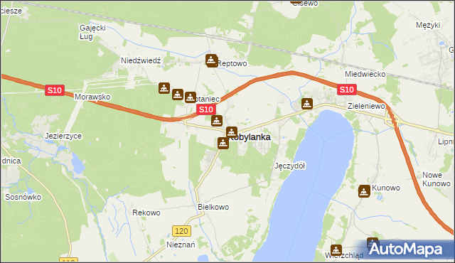 mapa Kobylanka powiat stargardzki, Kobylanka powiat stargardzki na mapie Targeo