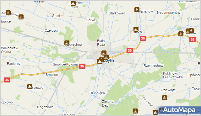 mapa Kobylin powiat krotoszyński, Kobylin powiat krotoszyński na mapie Targeo