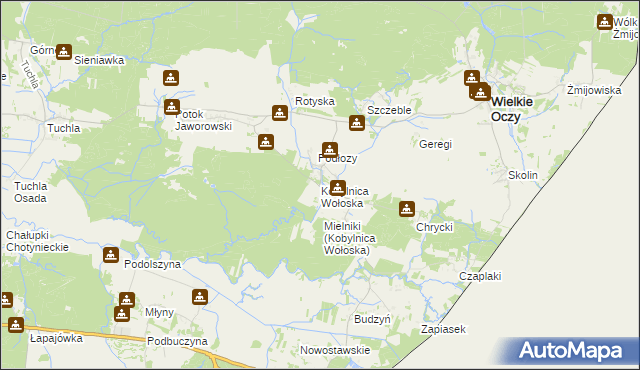 mapa Kobylnica Wołoska, Kobylnica Wołoska na mapie Targeo