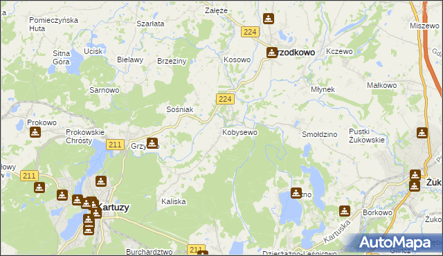 mapa Kobysewo, Kobysewo na mapie Targeo