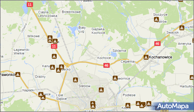 mapa Kochcice, Kochcice na mapie Targeo