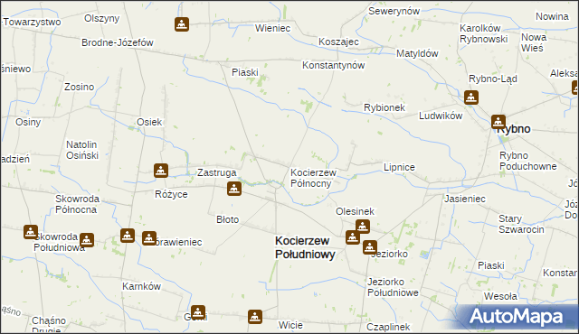 mapa Kocierzew Północny, Kocierzew Północny na mapie Targeo