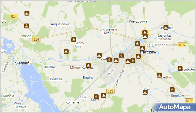 mapa Koczergi, Koczergi na mapie Targeo