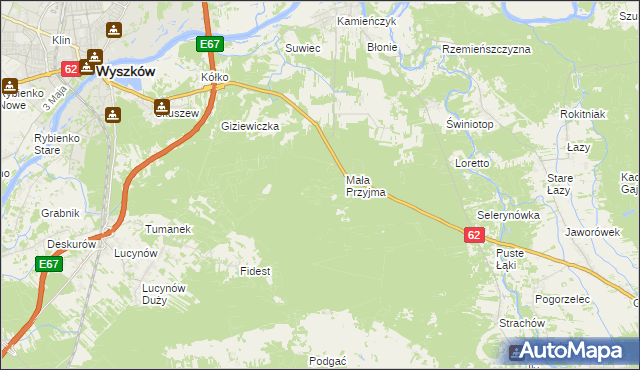 mapa Kokoszczyzna, Kokoszczyzna na mapie Targeo