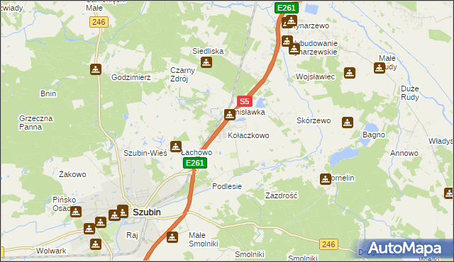 mapa Kołaczkowo gmina Szubin, Kołaczkowo gmina Szubin na mapie Targeo