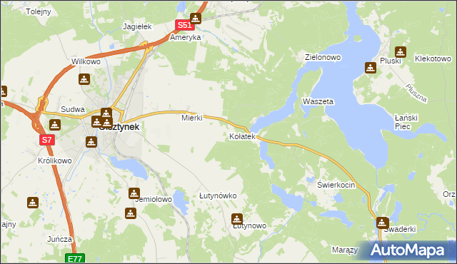 mapa Kołatek, Kołatek na mapie Targeo