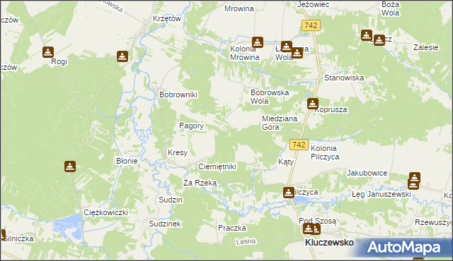 mapa Kolonia Bobrowska Wola, Kolonia Bobrowska Wola na mapie Targeo