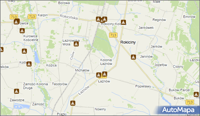 mapa Kolonia Łaznów, Kolonia Łaznów na mapie Targeo