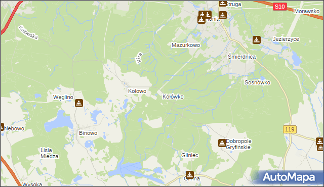 mapa Kołówko, Kołówko na mapie Targeo