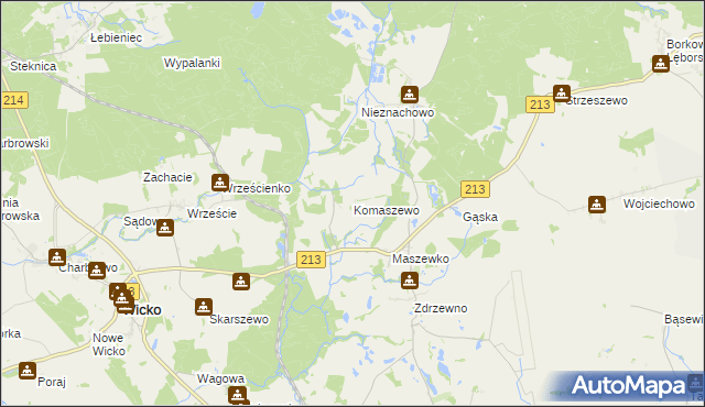 mapa Komaszewo, Komaszewo na mapie Targeo