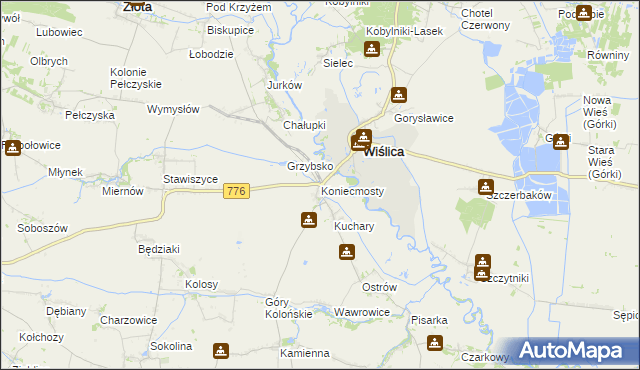 mapa Koniecmosty, Koniecmosty na mapie Targeo