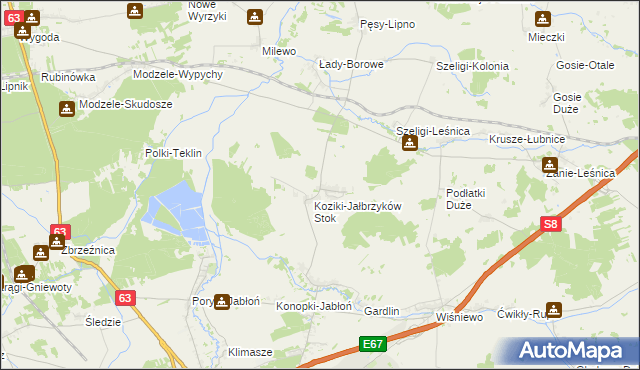 mapa Konopki-Jałbrzyków Stok, Konopki-Jałbrzyków Stok na mapie Targeo