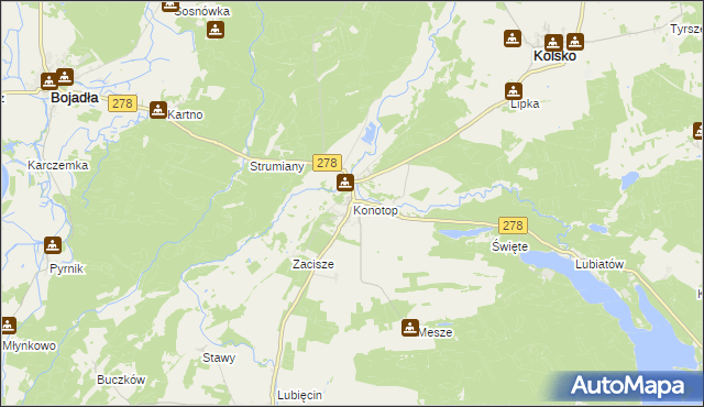mapa Konotop gmina Kolsko, Konotop gmina Kolsko na mapie Targeo