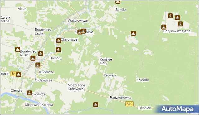 mapa Końskie Góry, Końskie Góry na mapie Targeo