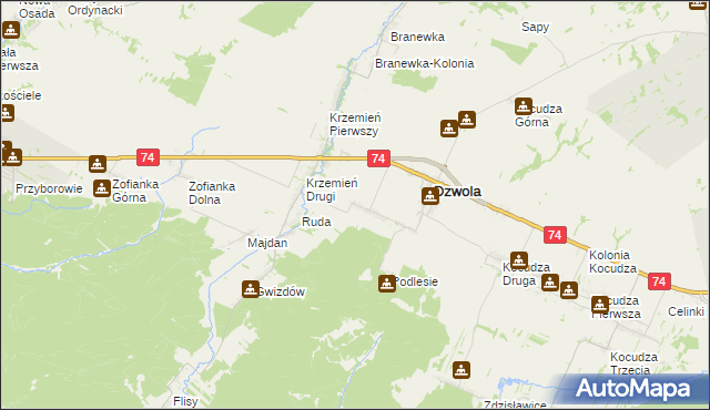 mapa Konstantów gmina Dzwola, Konstantów gmina Dzwola na mapie Targeo