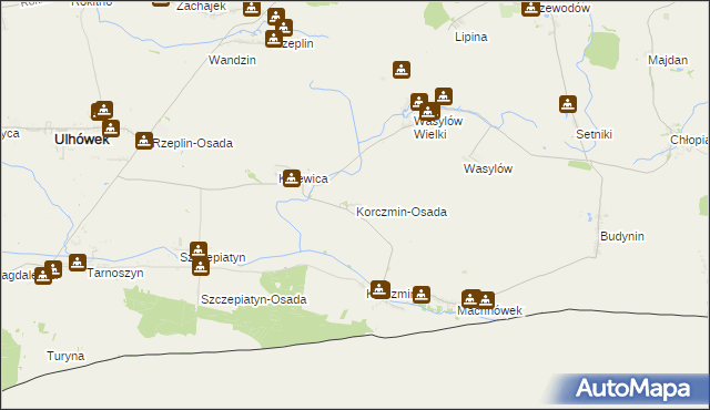 mapa Korczmin-Osada, Korczmin-Osada na mapie Targeo