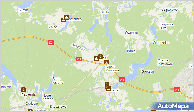 mapa Korne, Korne na mapie Targeo