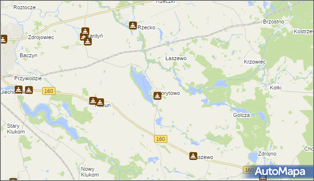 mapa Korytowo gmina Choszczno, Korytowo gmina Choszczno na mapie Targeo