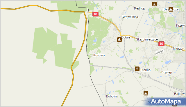 mapa Kościno, Kościno na mapie Targeo